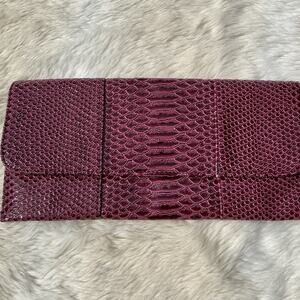 Faux Leather Eggplant Purple Clutch